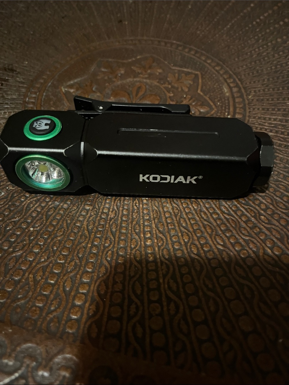 Kodiak Black LED Pocket Light with Green Trim